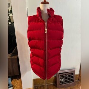 Talbots Red Pop Down Puffer Vest